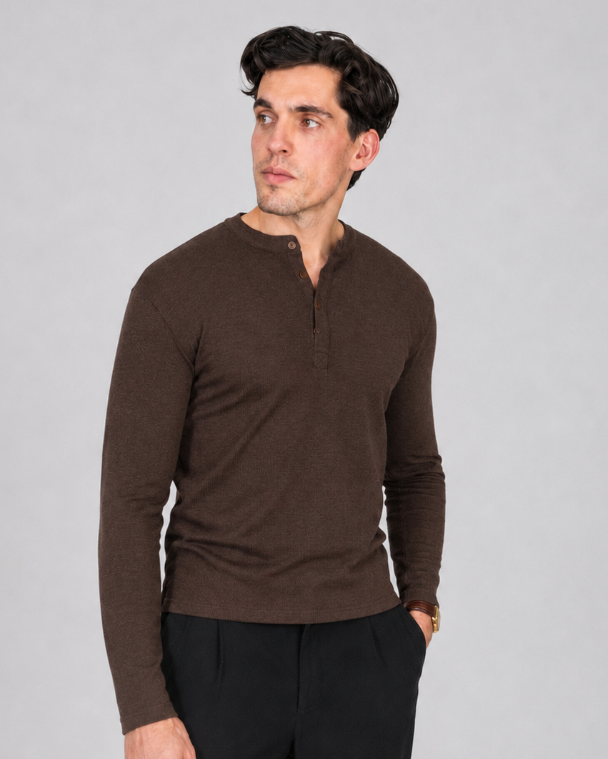 Espresso Long Sleeve Henley