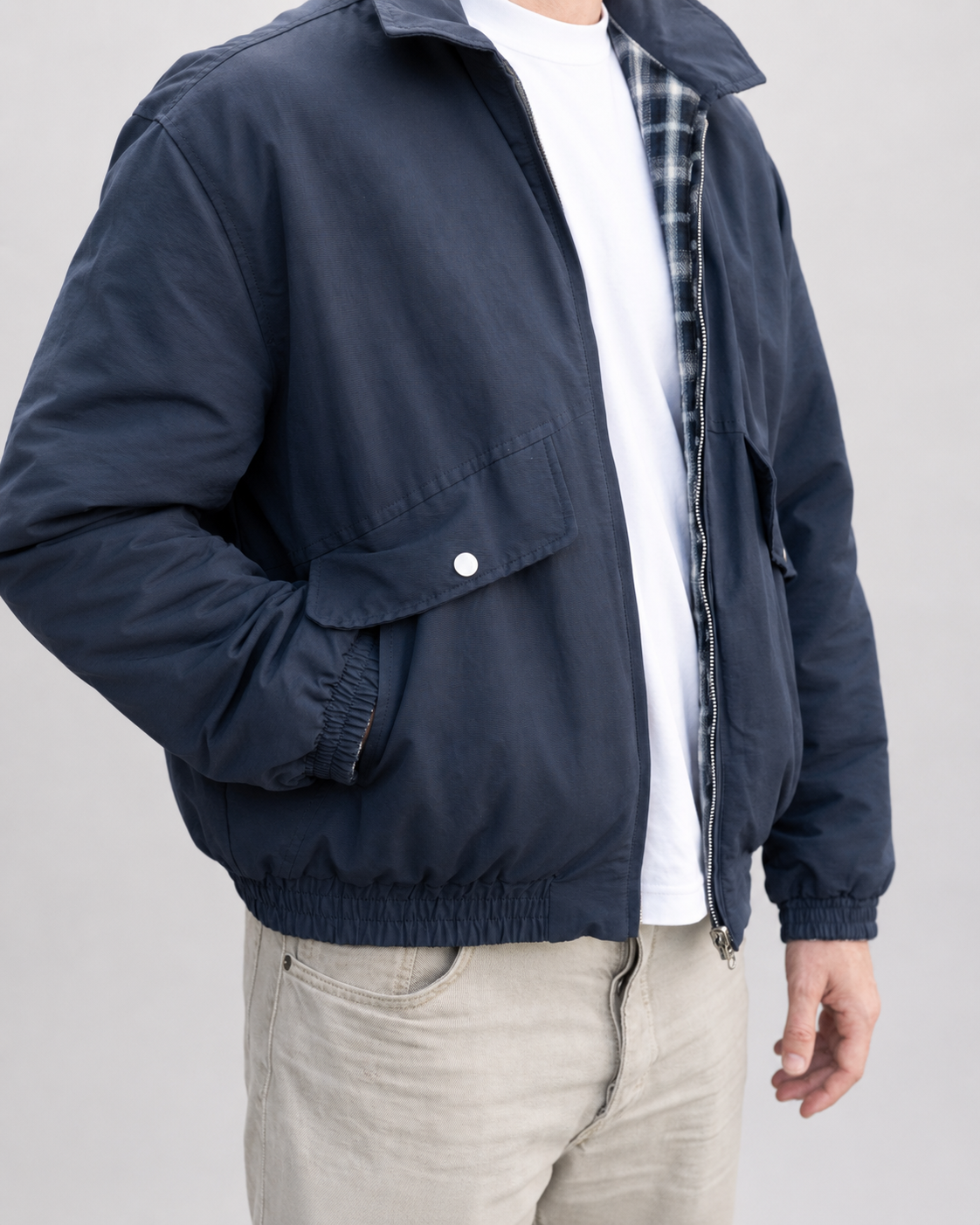 Navy Reversible Bomber Jacket