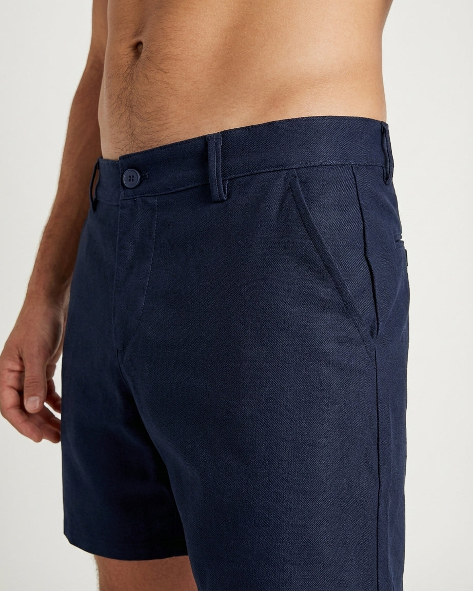 Navy Slim Fit - Stretch Chino Shorts