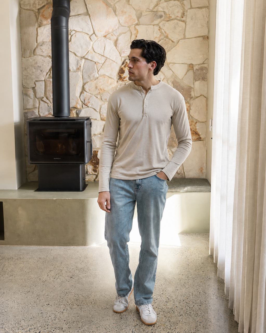 Oat Long Sleeve Henley