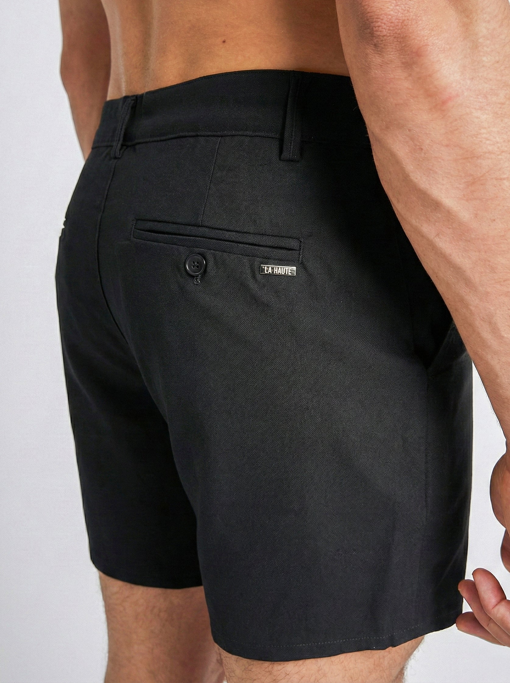 Black Slim Fit - Stretch Chino Shorts