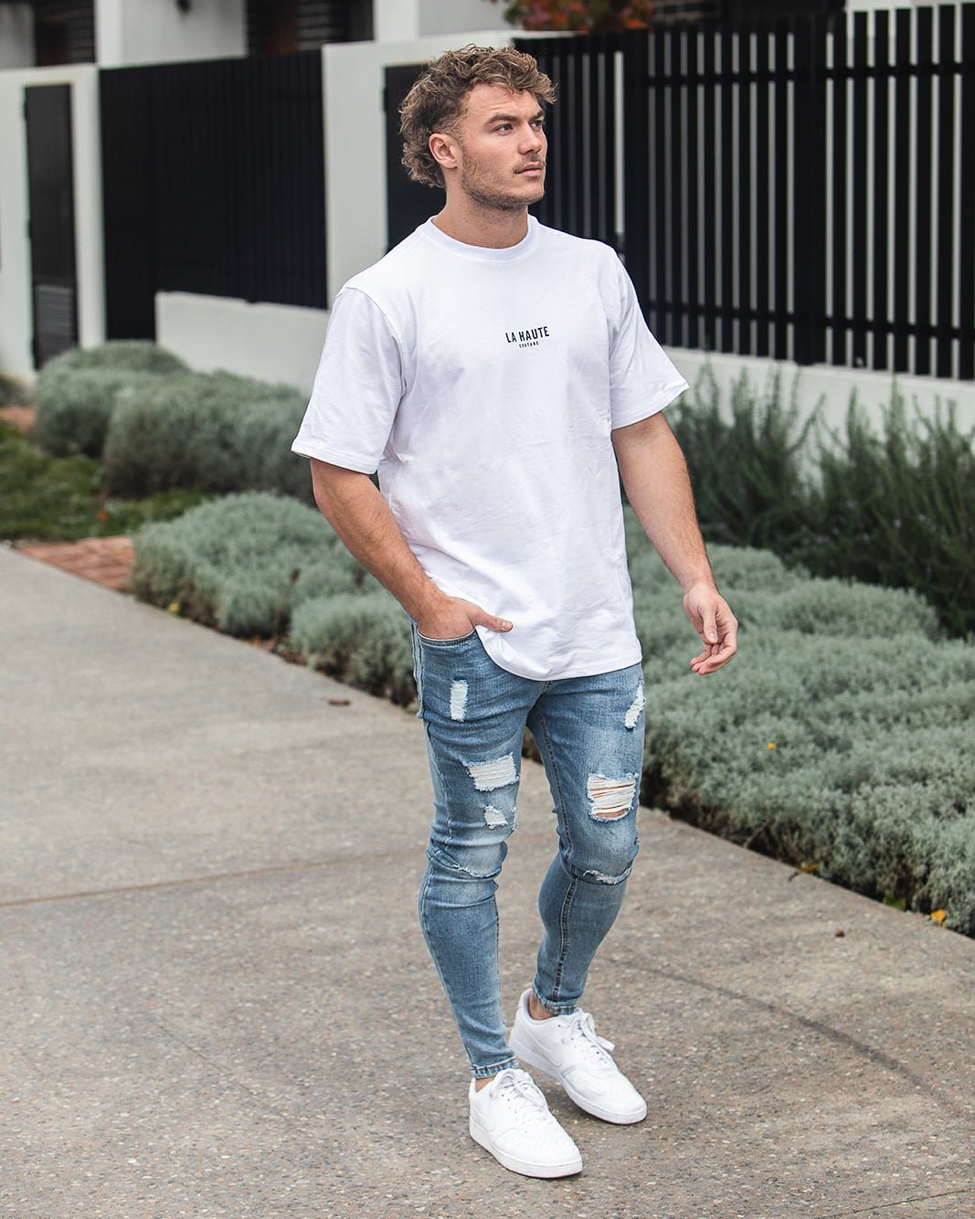 Blue Ripped Skinny Fit Jeans