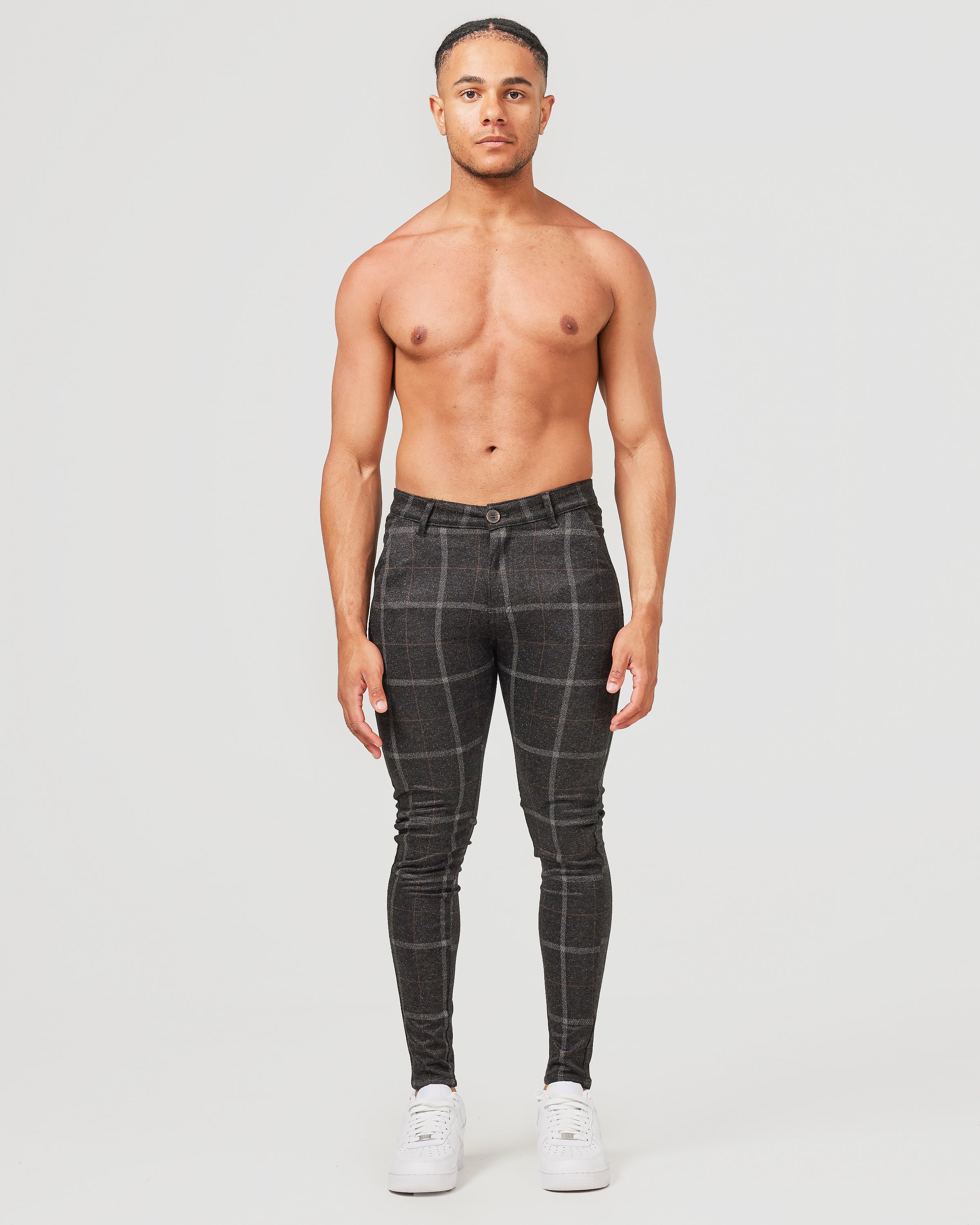 Mens Grey Plaid Pants | Gerardo Collection