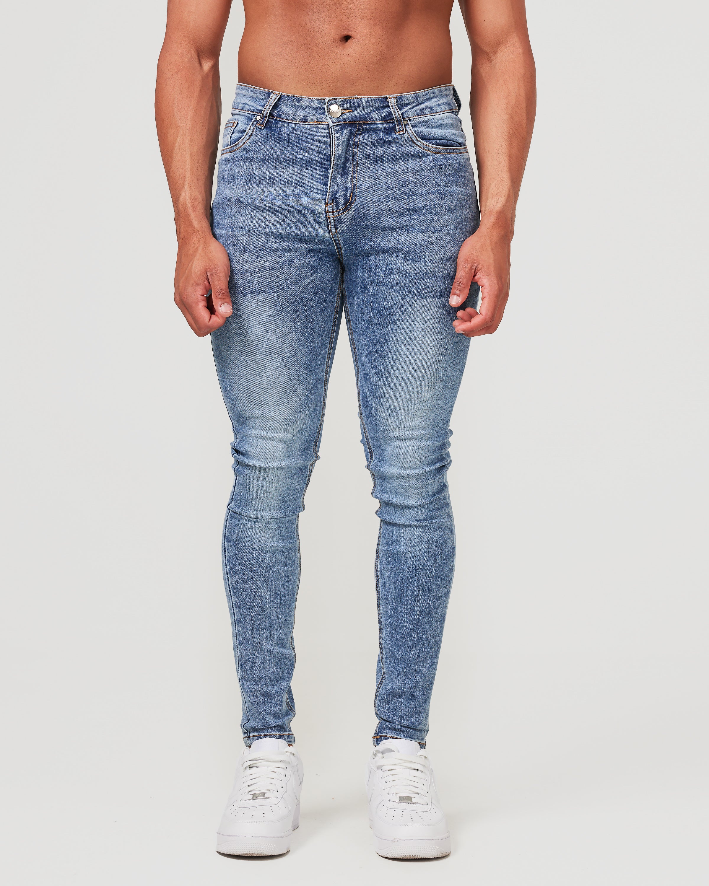 Washed Blue Skinny Fit Jeans