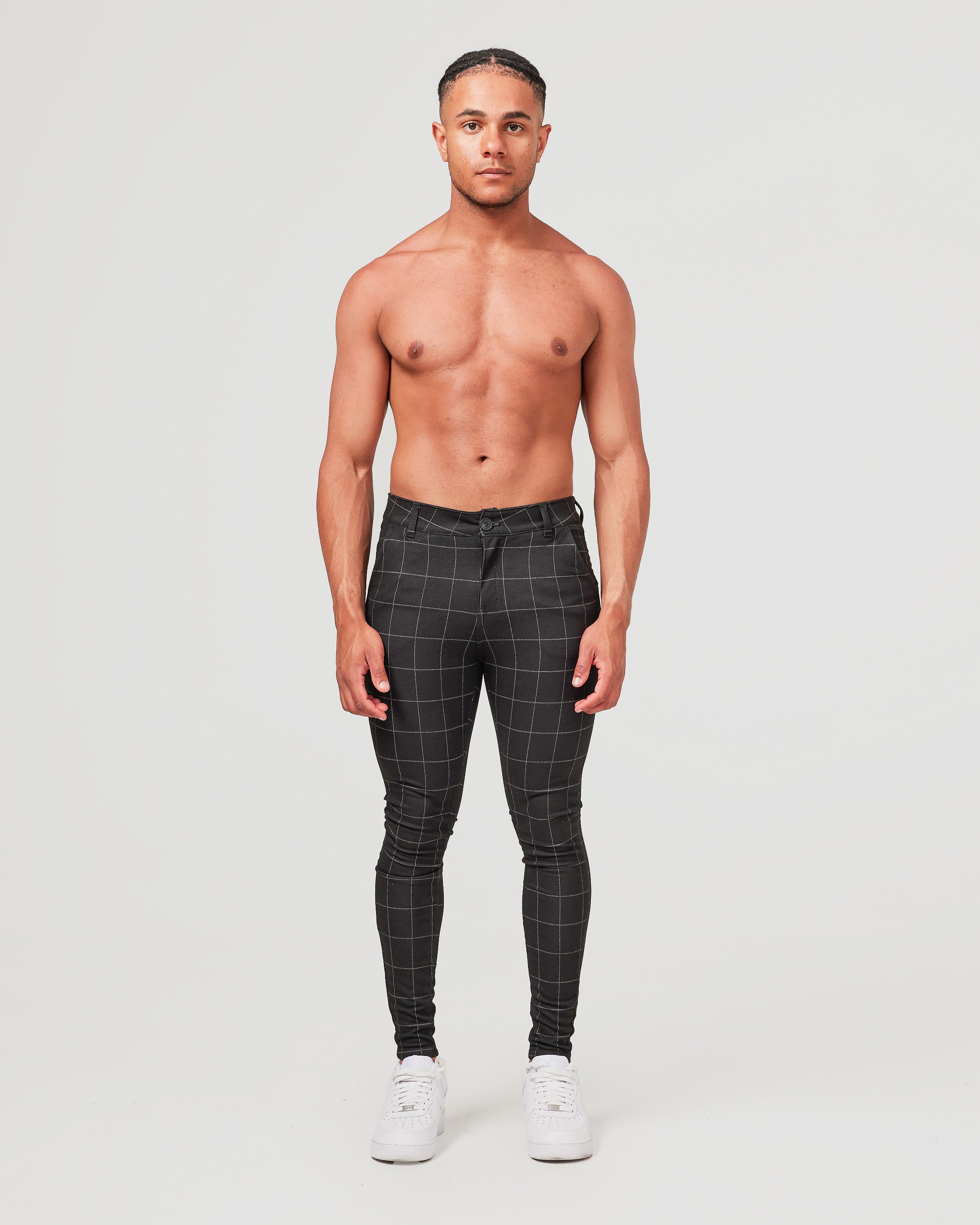 Checkered hot sale men's pants