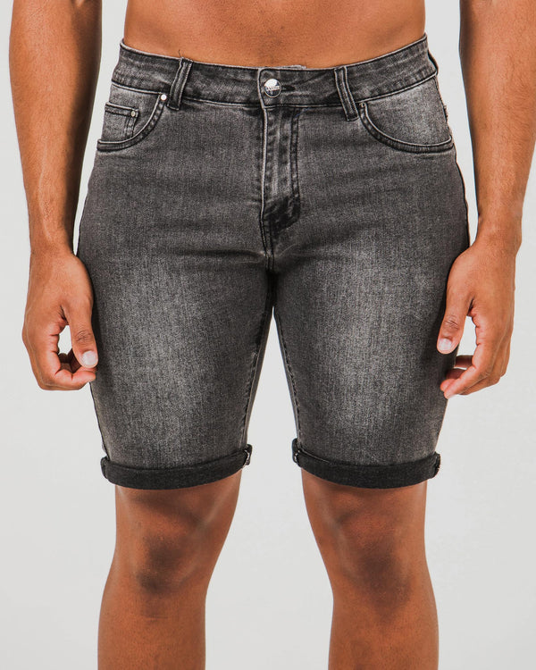 Charcoal Denim Shorts
