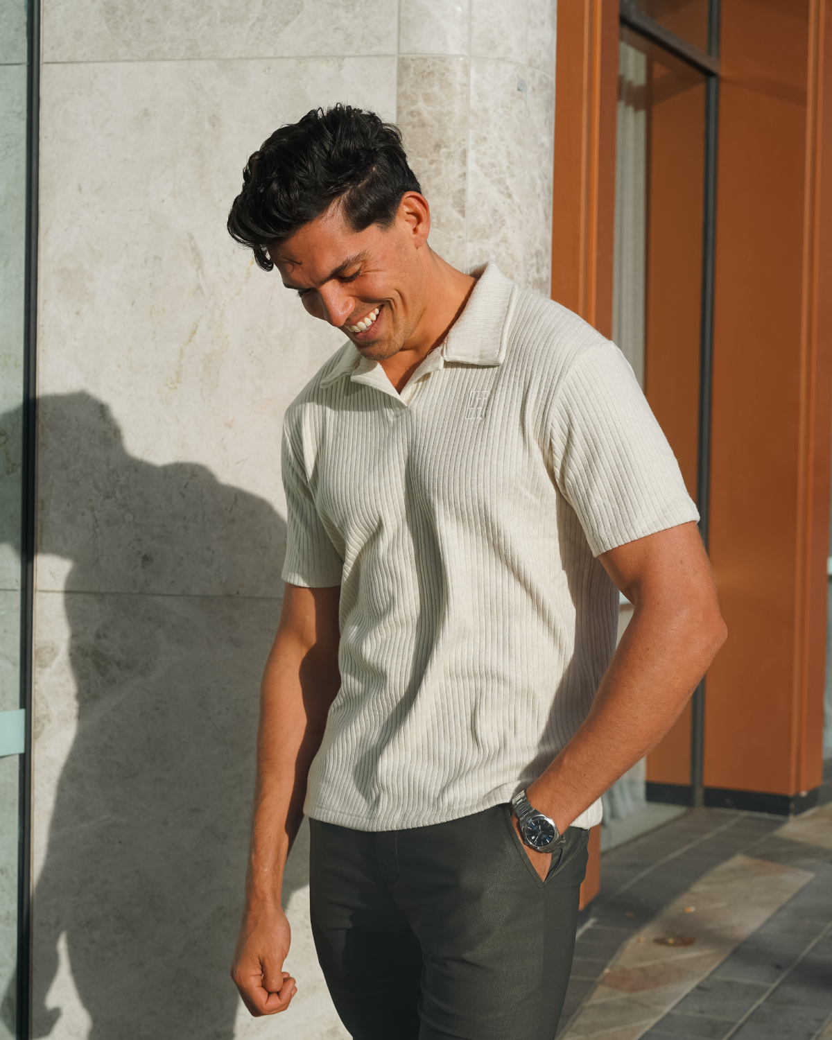 Sand Oxford Polo