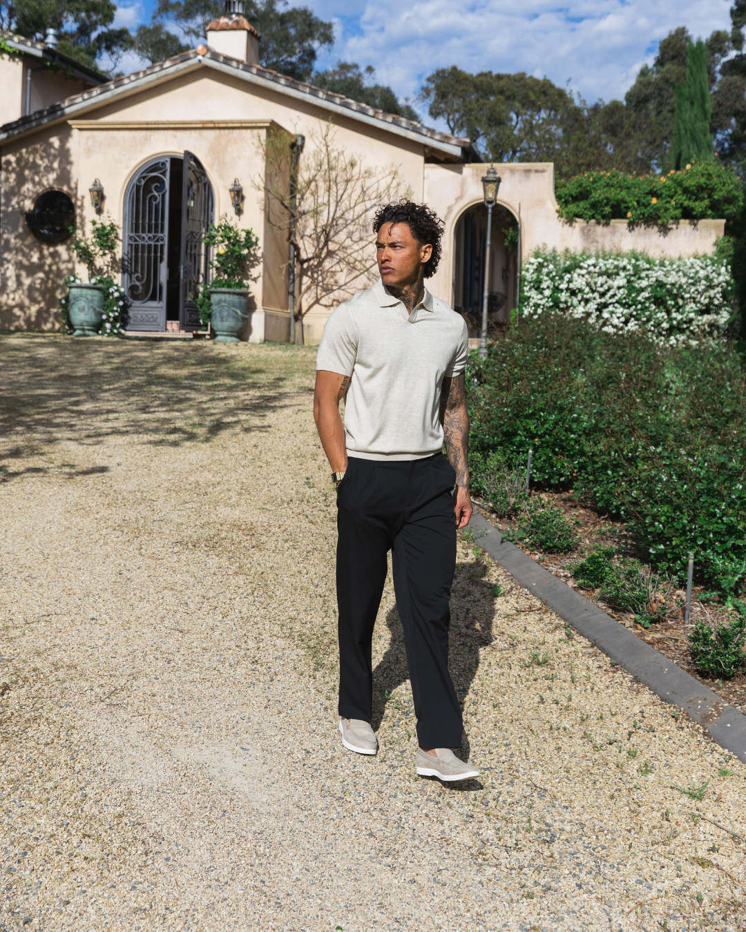 Sand Oxford Short Sleeve Polo