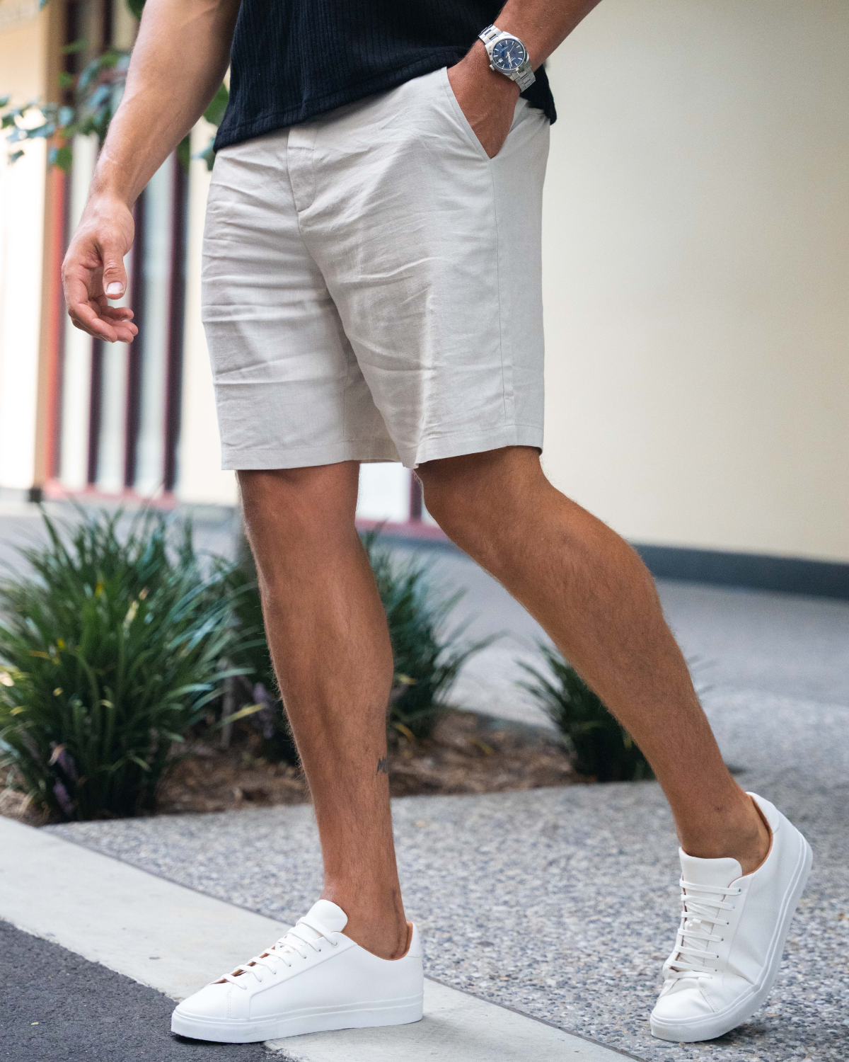 Sand Stretch Linen Shorts