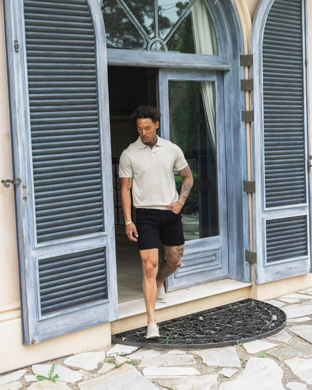 Sand Oxford Short Sleeve Polo