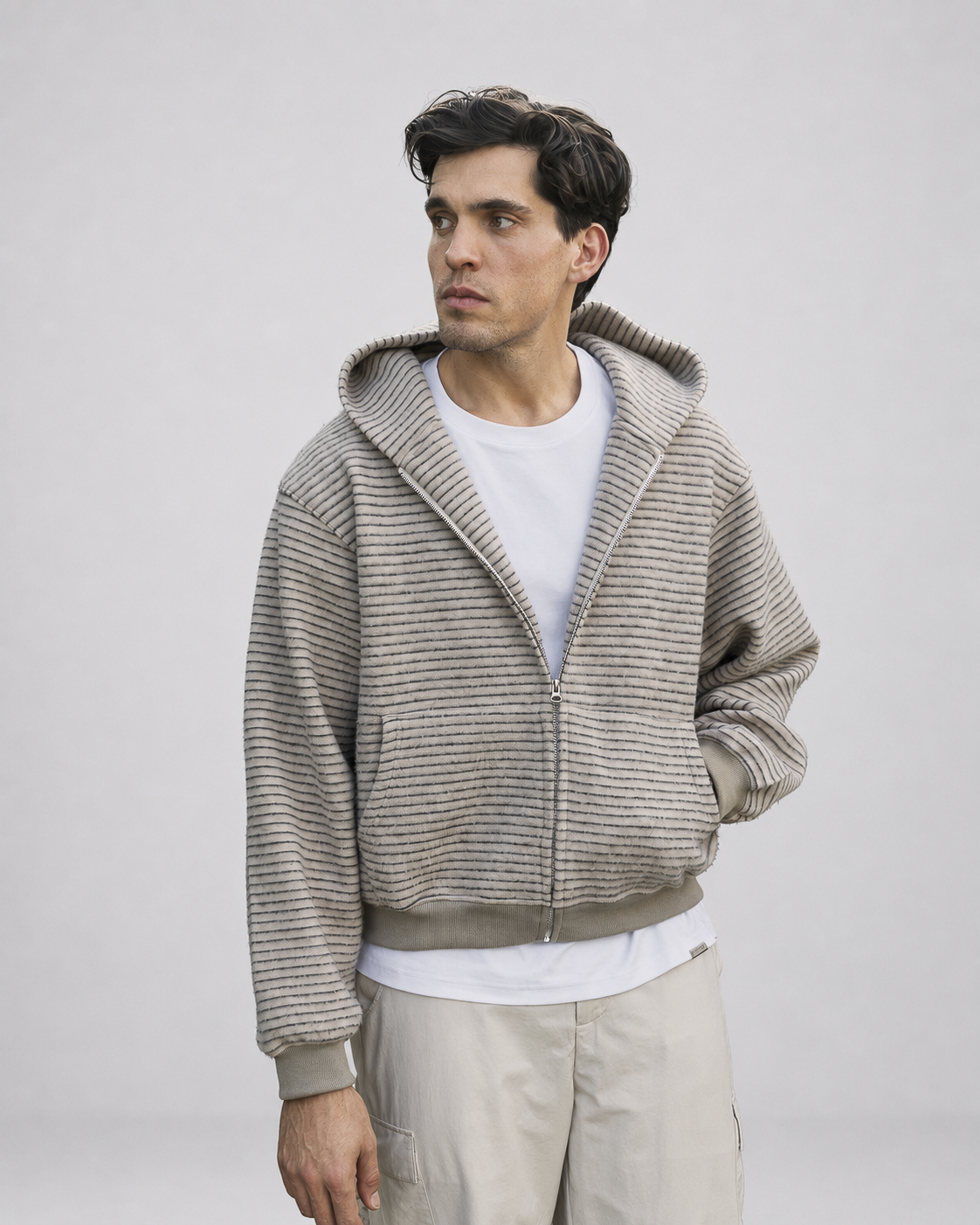 Stripe Zip Hoodie