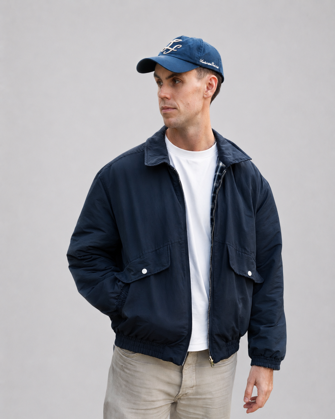 Navy Reversible Bomber Jacket