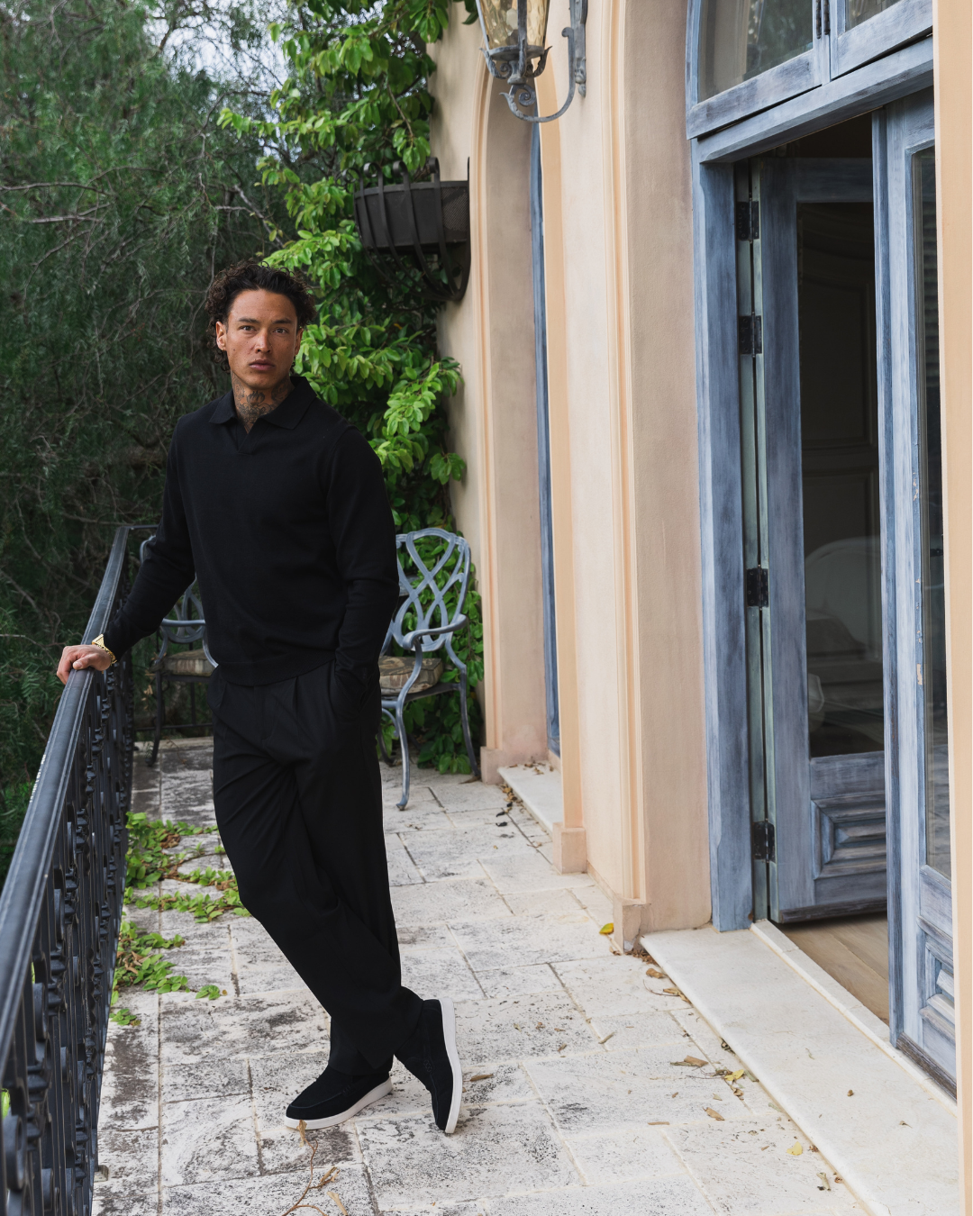 Black Wide Pleat Pant