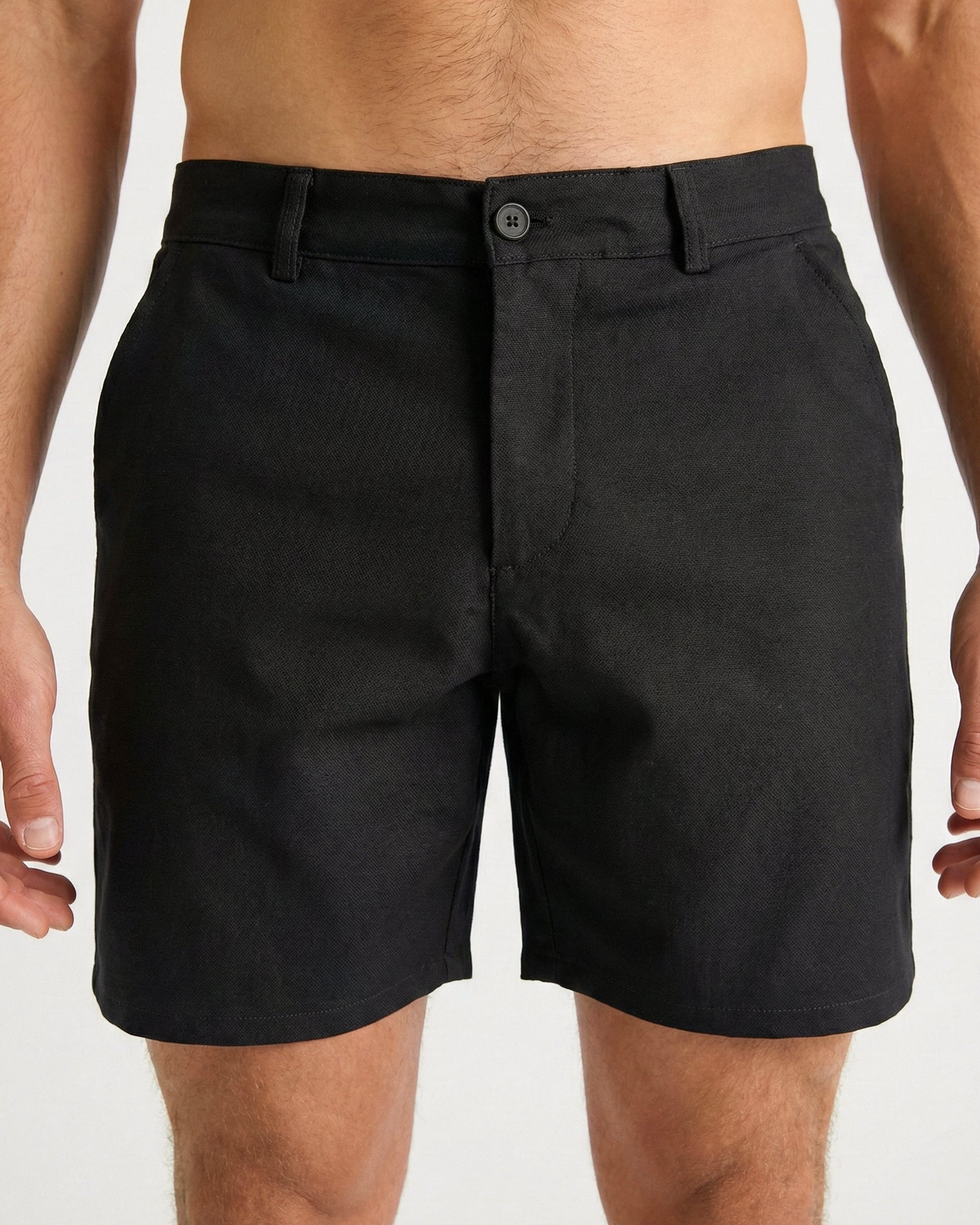 Black Slim Fit - Stretch Chino Shorts