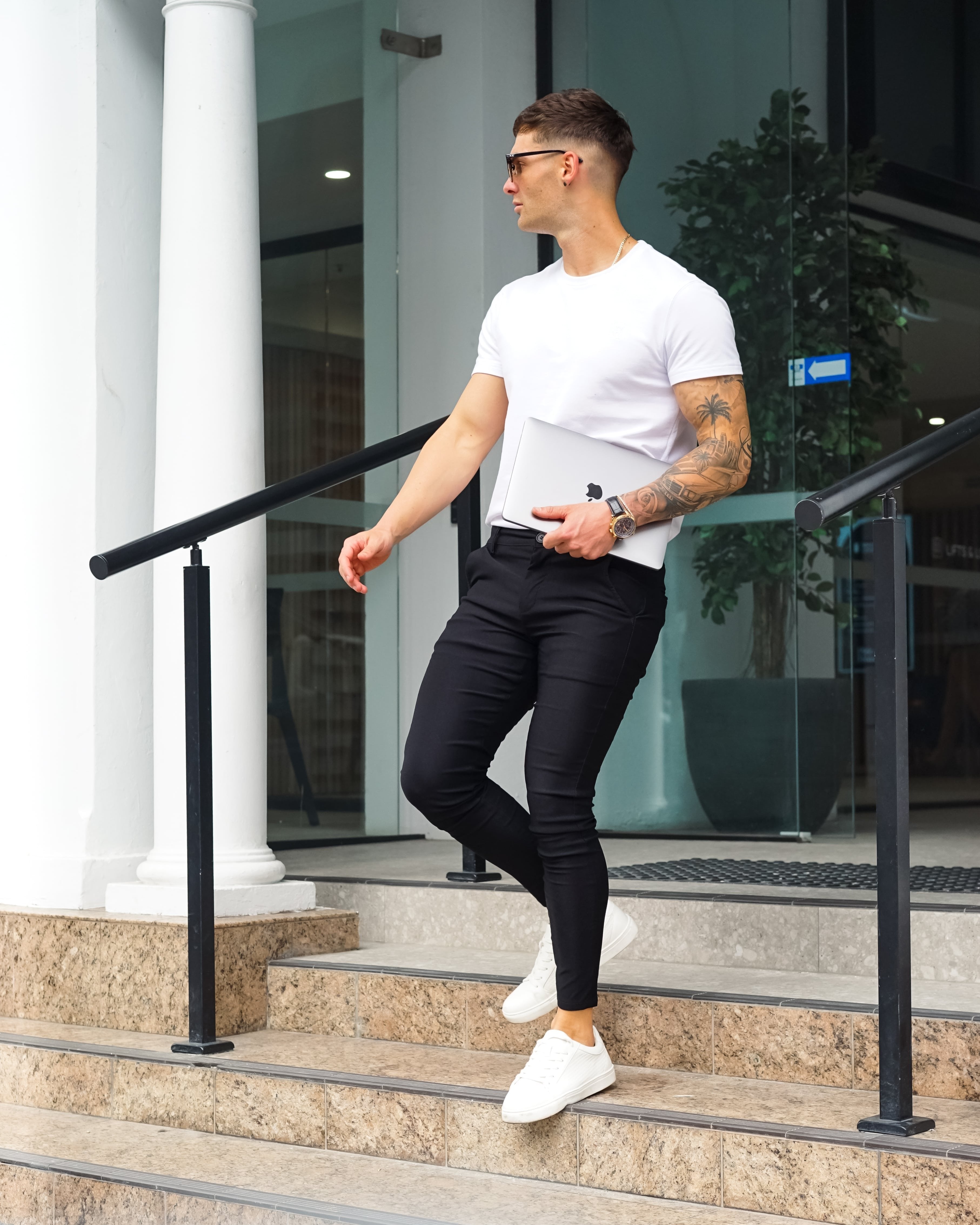 Black Stretch Chino Pants