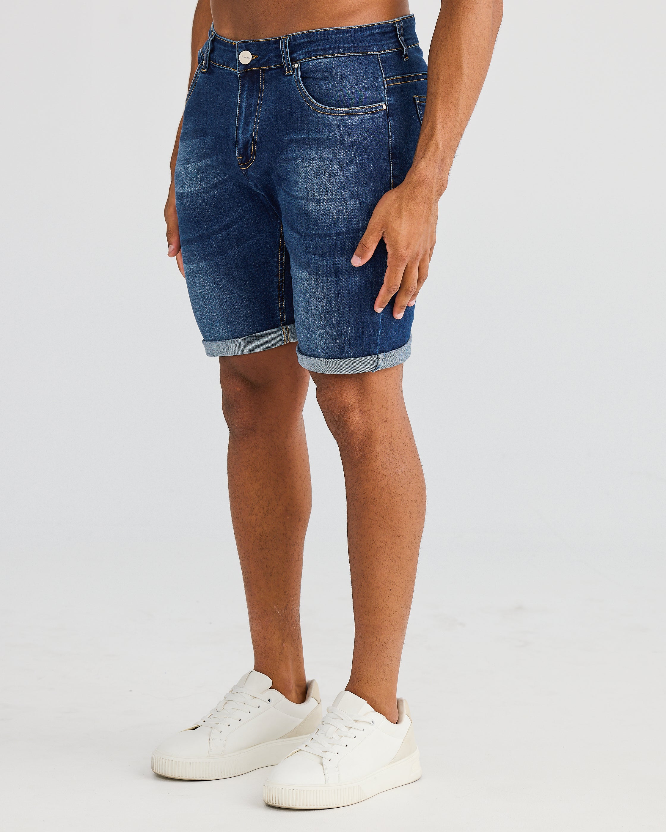 Dark Blue Denim Shorts