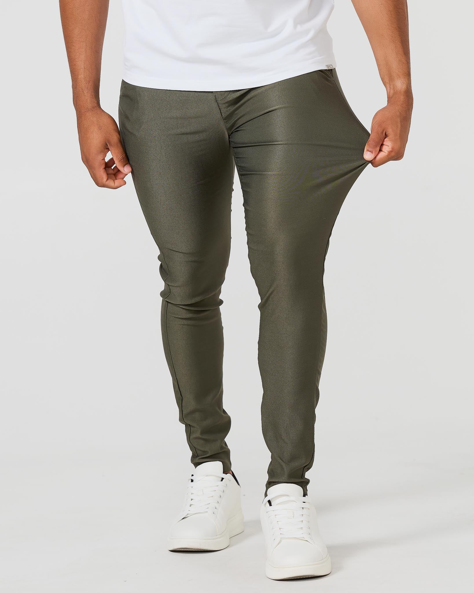 Olive Stretch Chino Pants