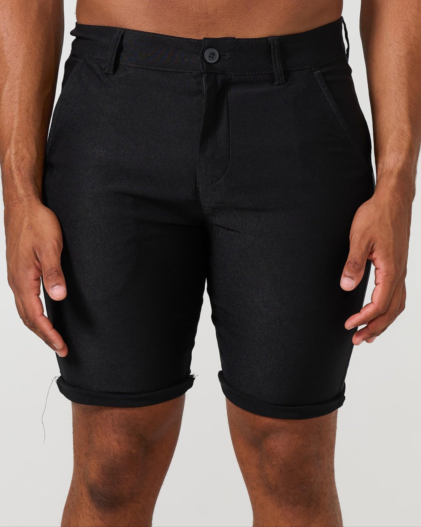 Black Stretch Chino Shorts