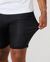 Black Stretch Chino Shorts