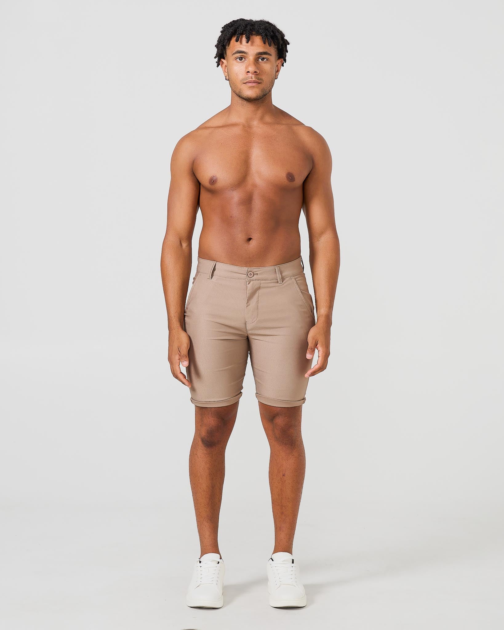 Khaki Stretch Chino Shorts