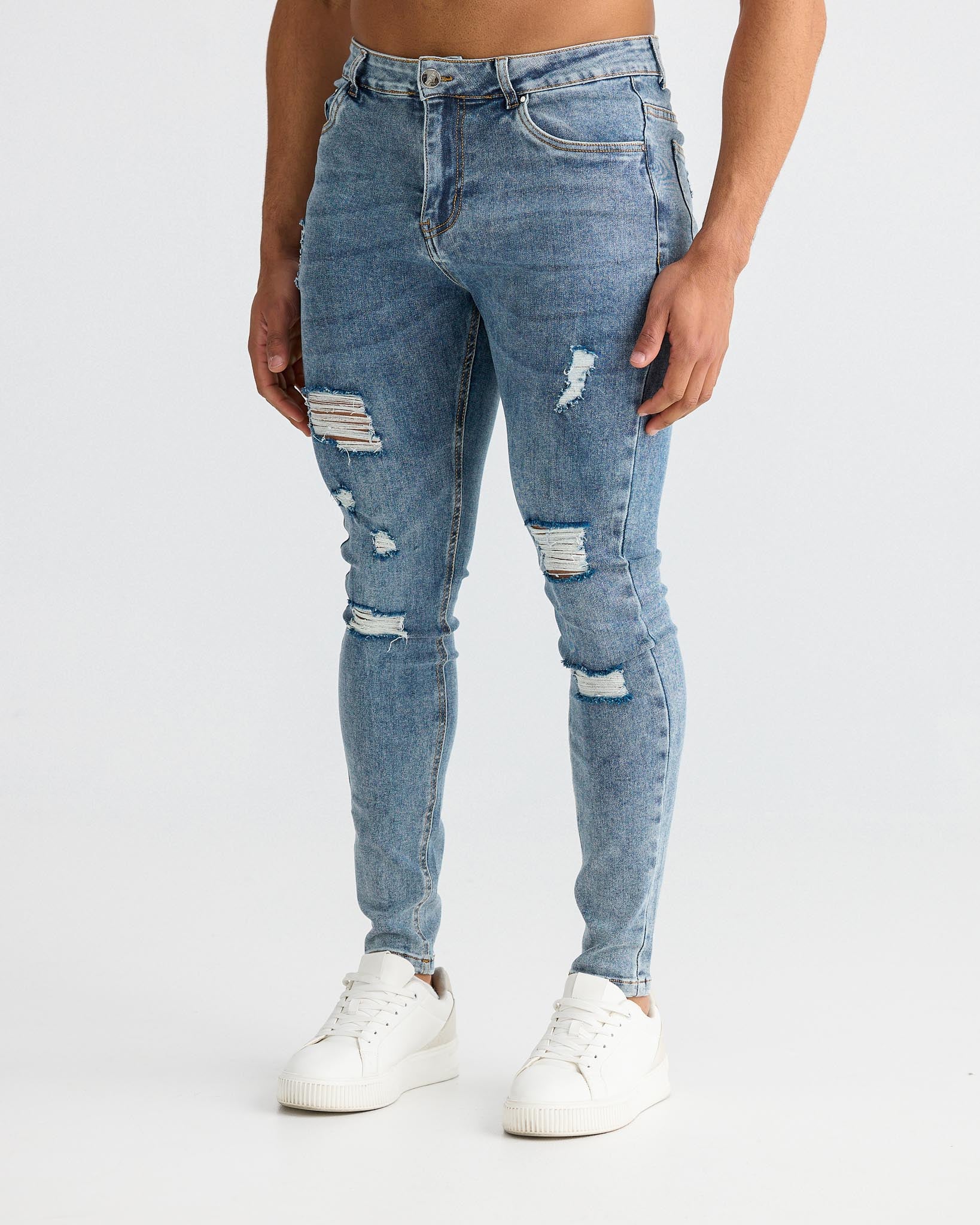 Denim Jeans Super Ripped Joni Jeans Topshop Blue Ripped Jeans