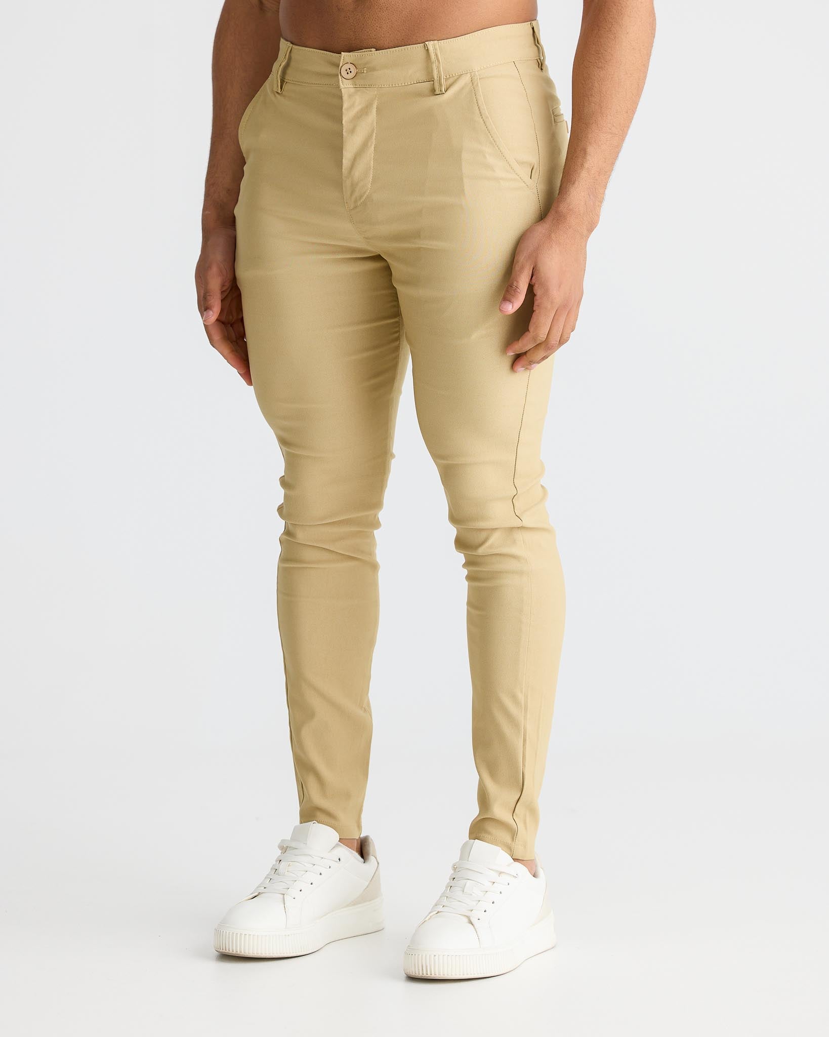 Beige Stretch Chino Pants | Mens Chino Pant | La Haute