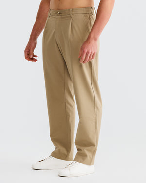 Tan Wide Pleat Pant