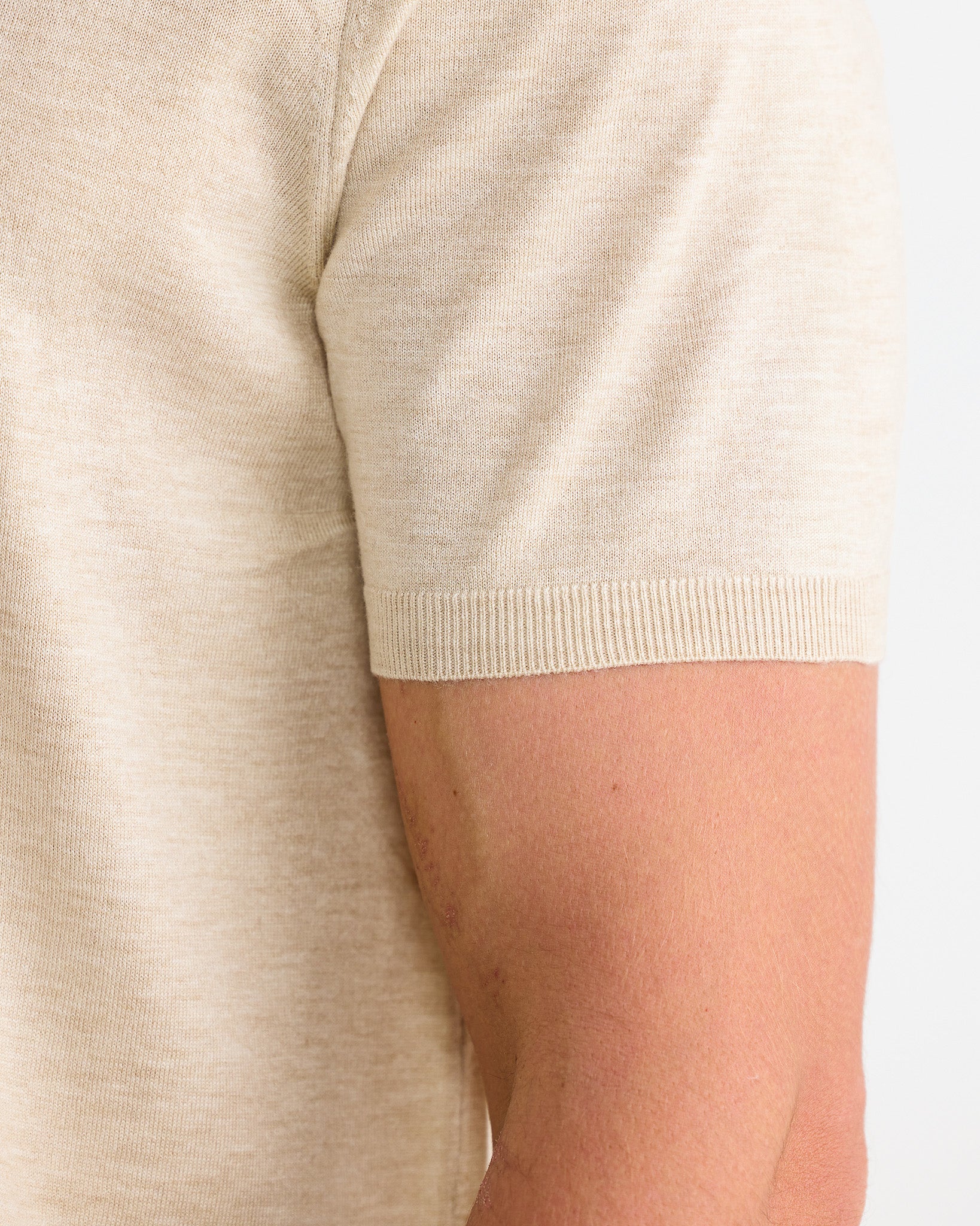 Sand Oxford Short Sleeve Polo