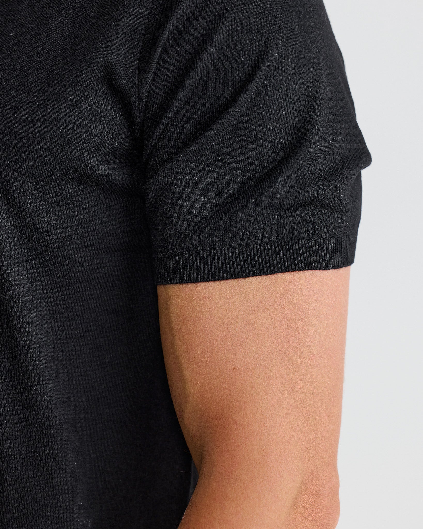 Black Oxford Short Sleeve Polo