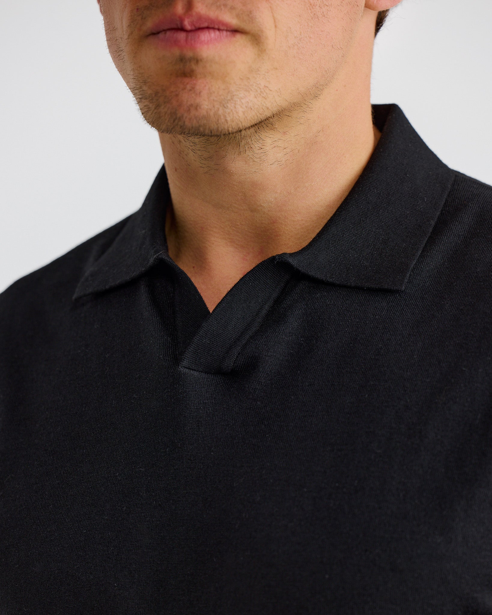 Black Oxford Short Sleeve Polo