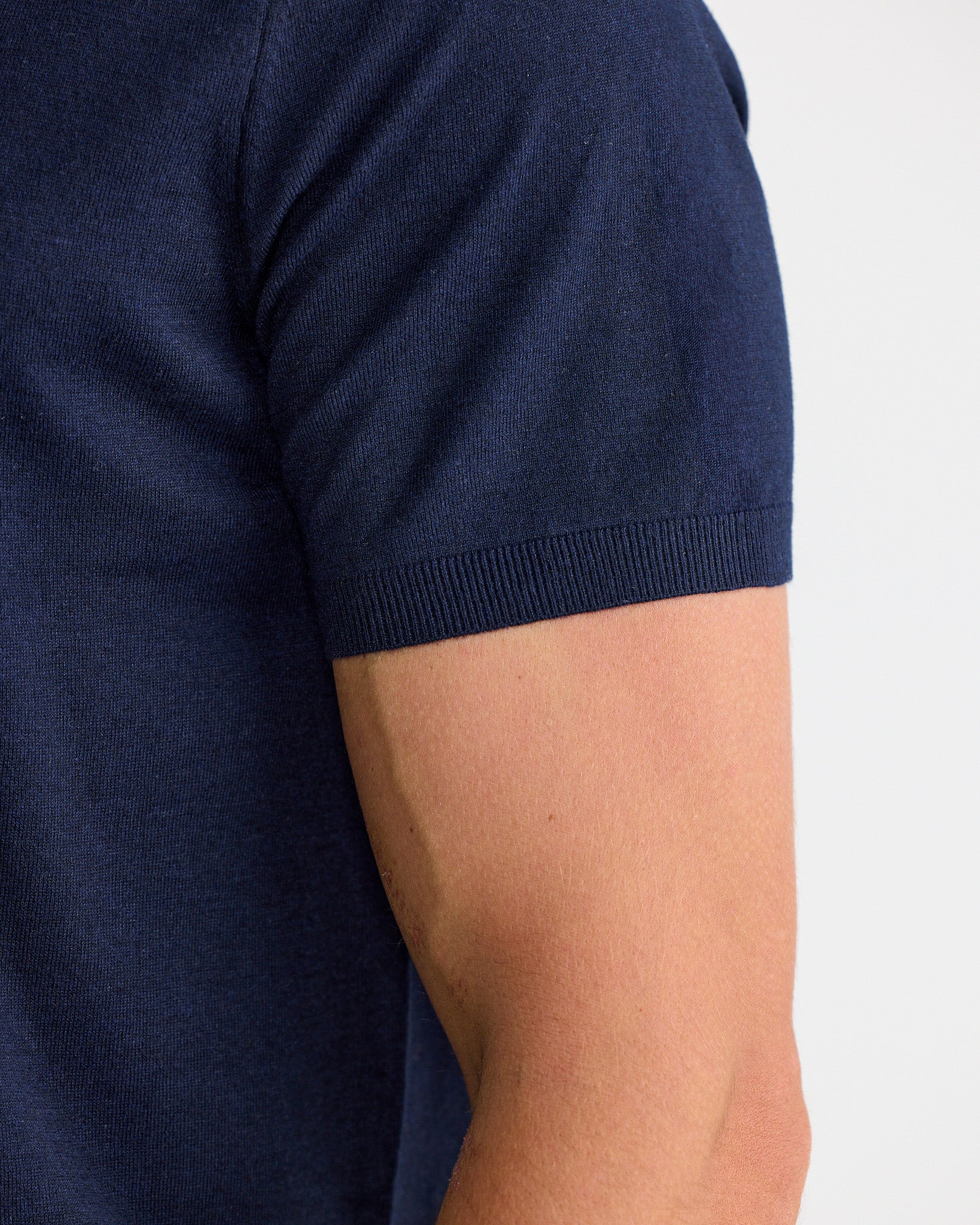 Navy Oxford Short Sleeve Polo