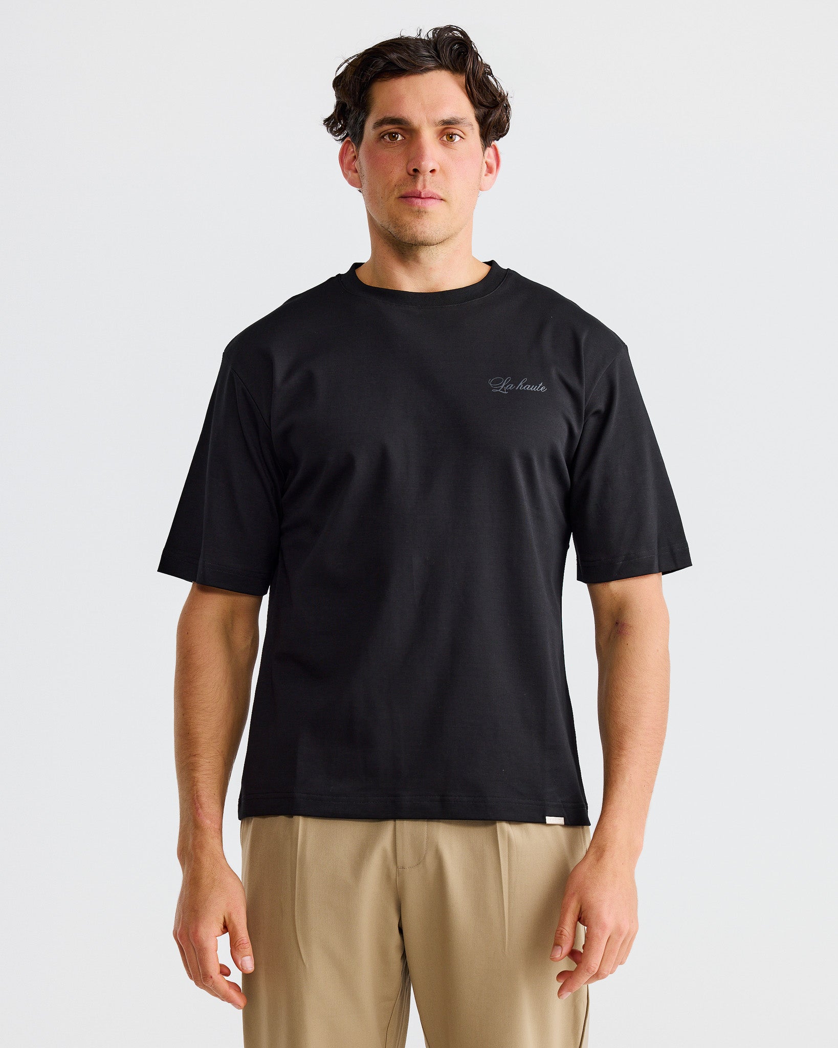 Black Cursive Box T-Shirt