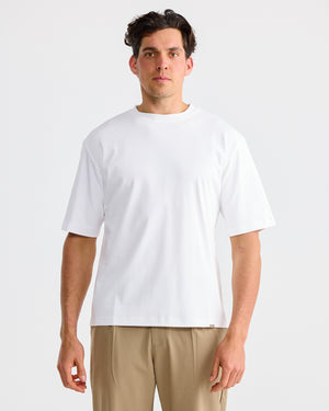 White Cursive Box T-Shirt