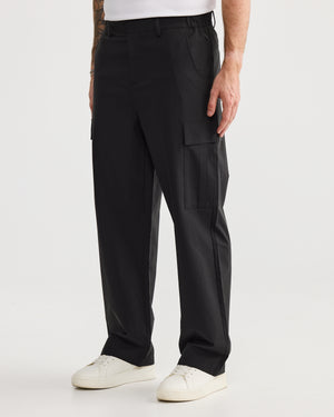 Black Wide Fit Cargo Pant
