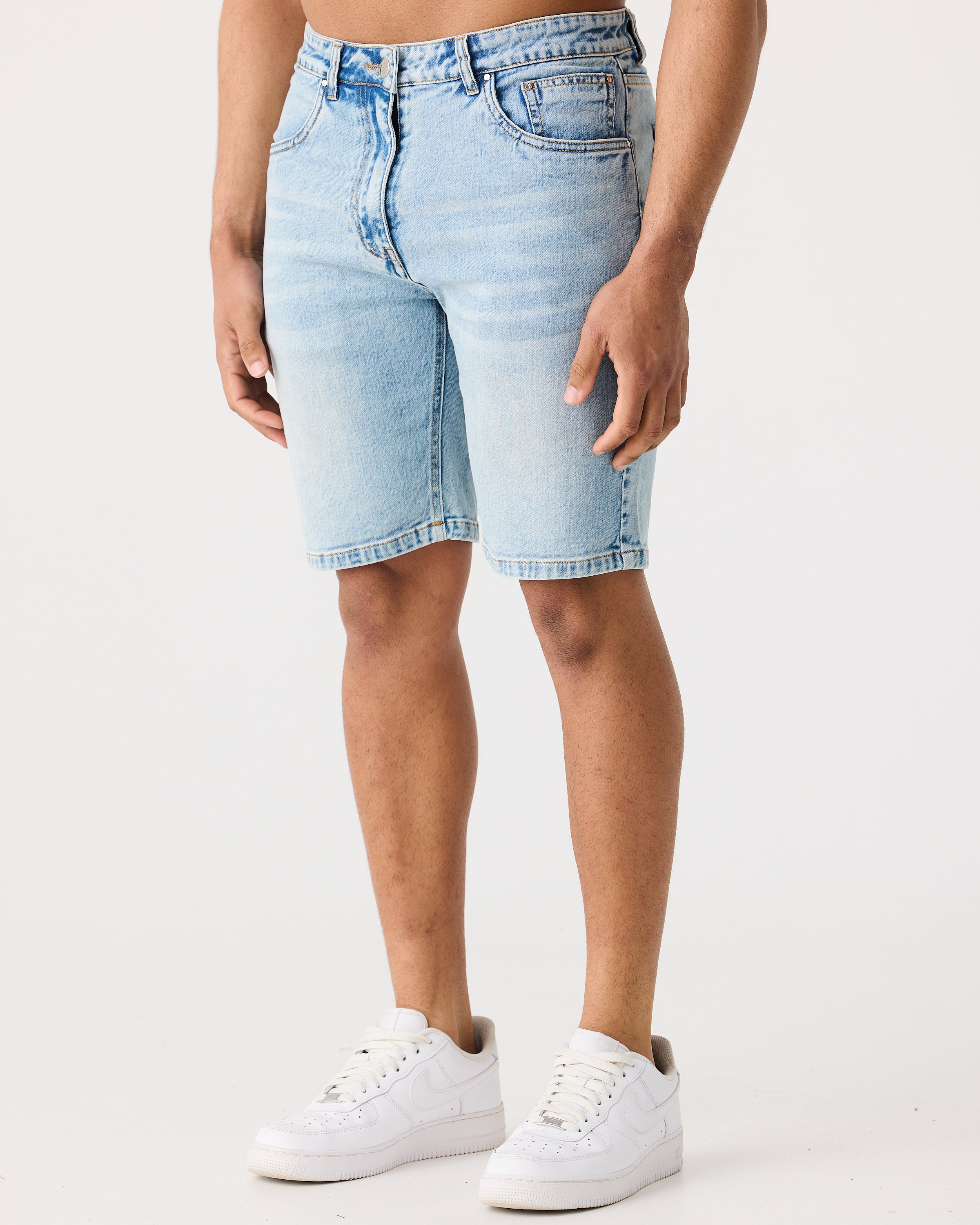 Vintage Blue Slim Fit Denim Short