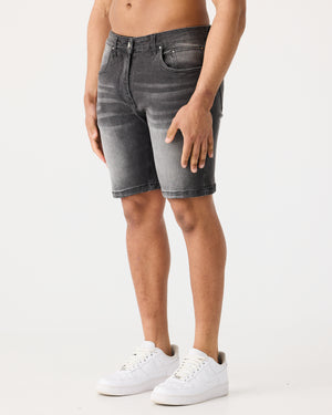 Charcoal Slim Fit Denim Short