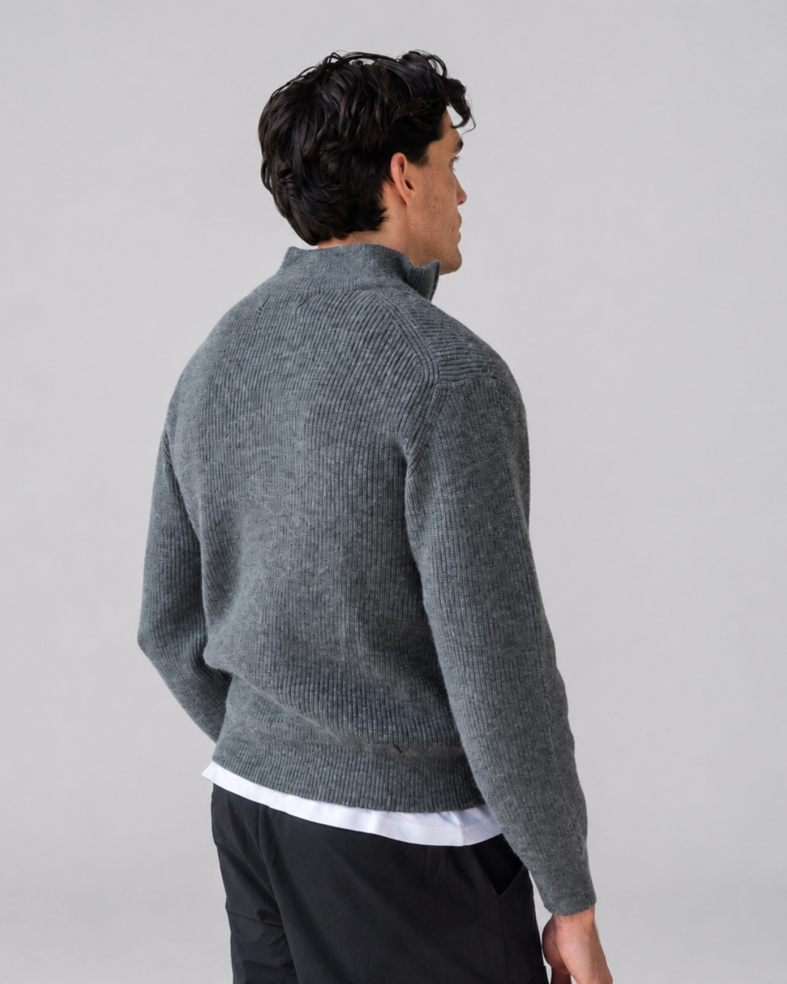 Grey Quarter Zip Knit