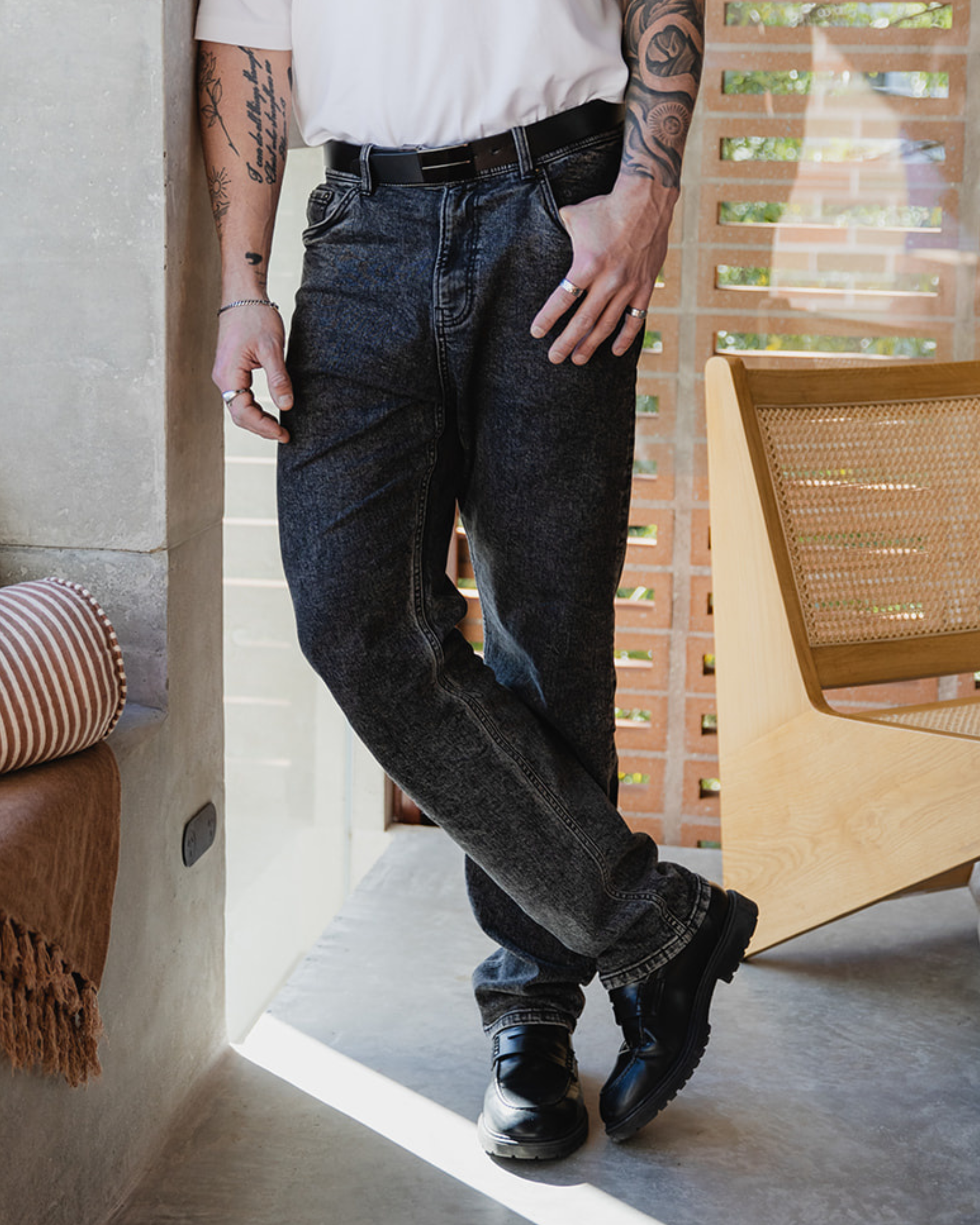 Washed Grey Relax Fit Jeans