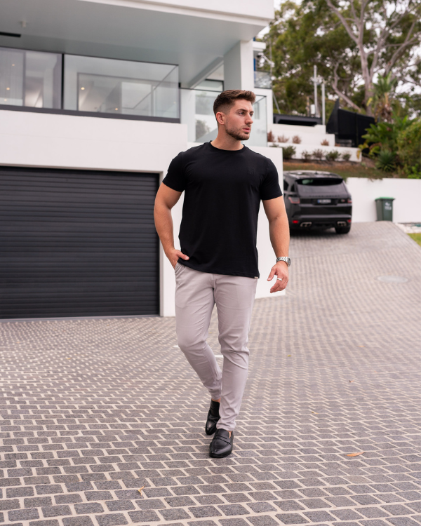 Stain Resistant Slim Fit Tee | Black