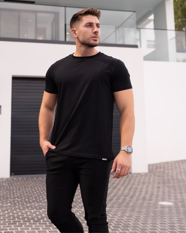 Stain Resistant Slim Fit Tee | Black