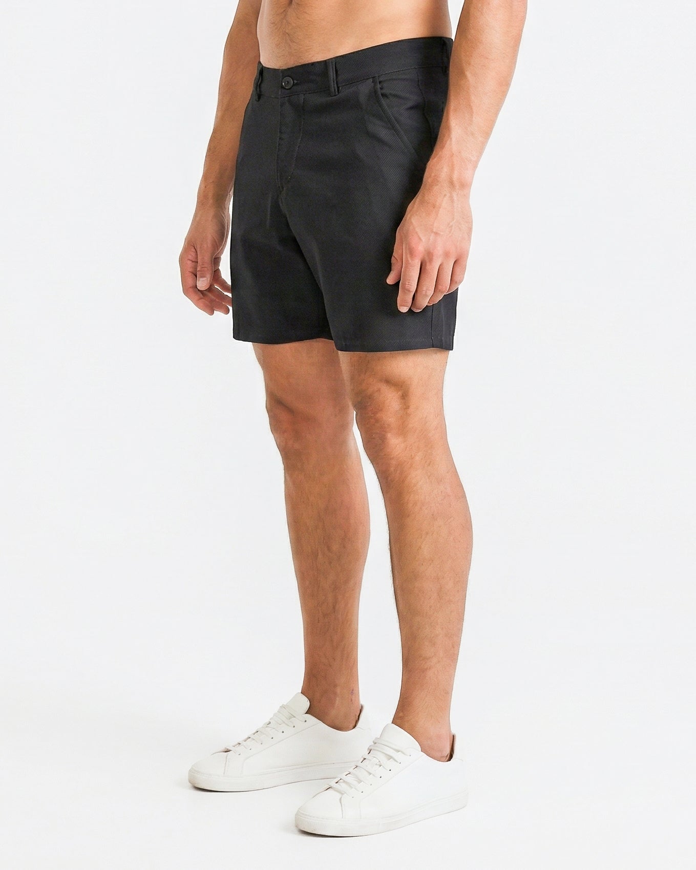 Black Slim Fit - Stretch Chino Shorts