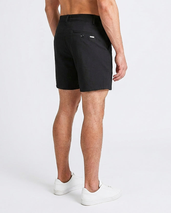 Black Slim Fit - Stretch Chino Shorts