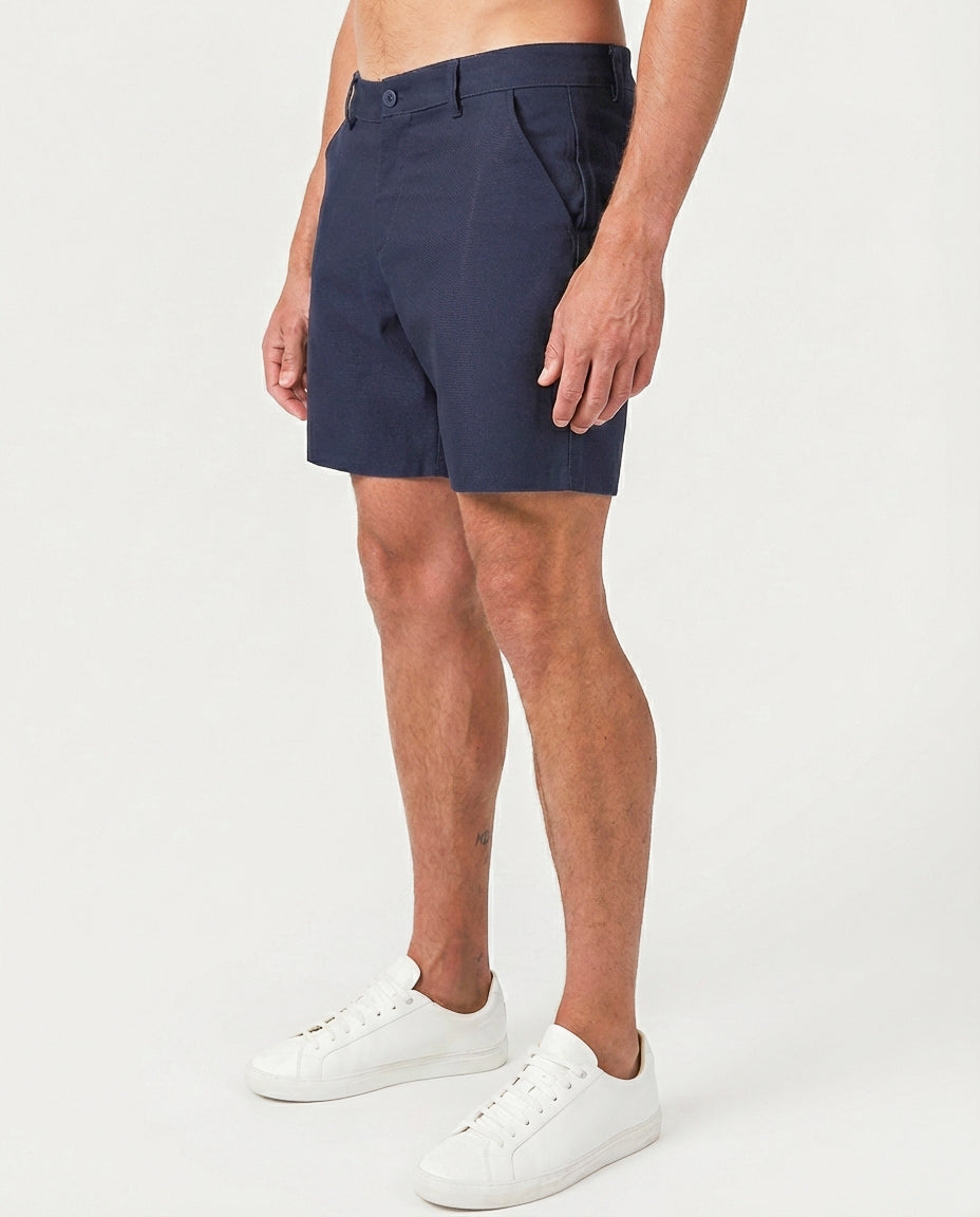 Navy Slim Fit - Stretch Chino Shorts