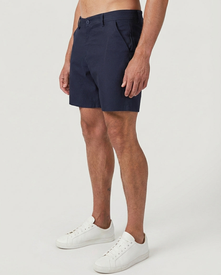 Navy Slim Fit - Stretch Chino Shorts