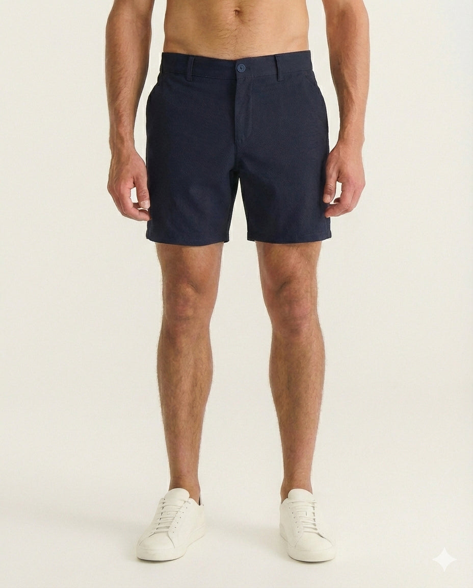 Navy Slim Fit - Stretch Chino Shorts