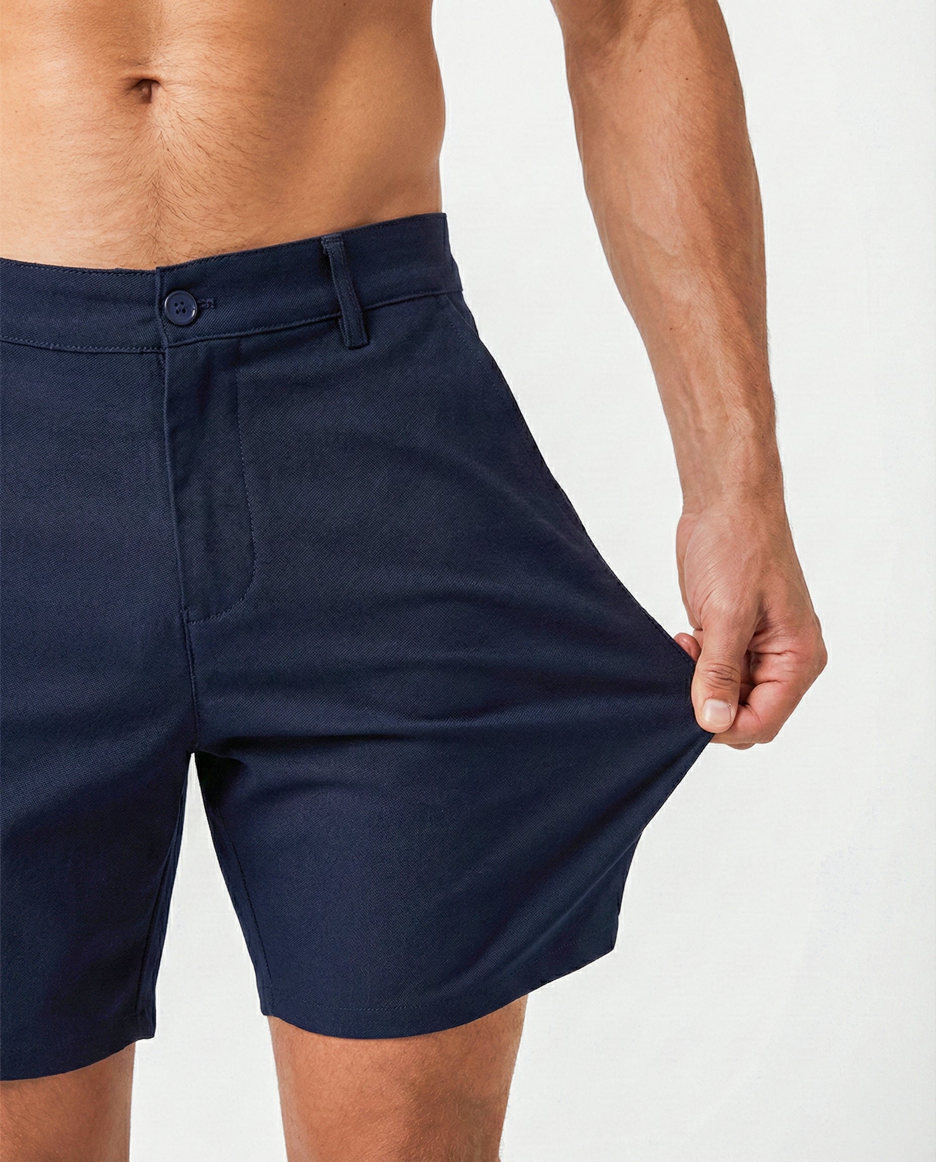 Navy Slim Fit - Stretch Chino Shorts