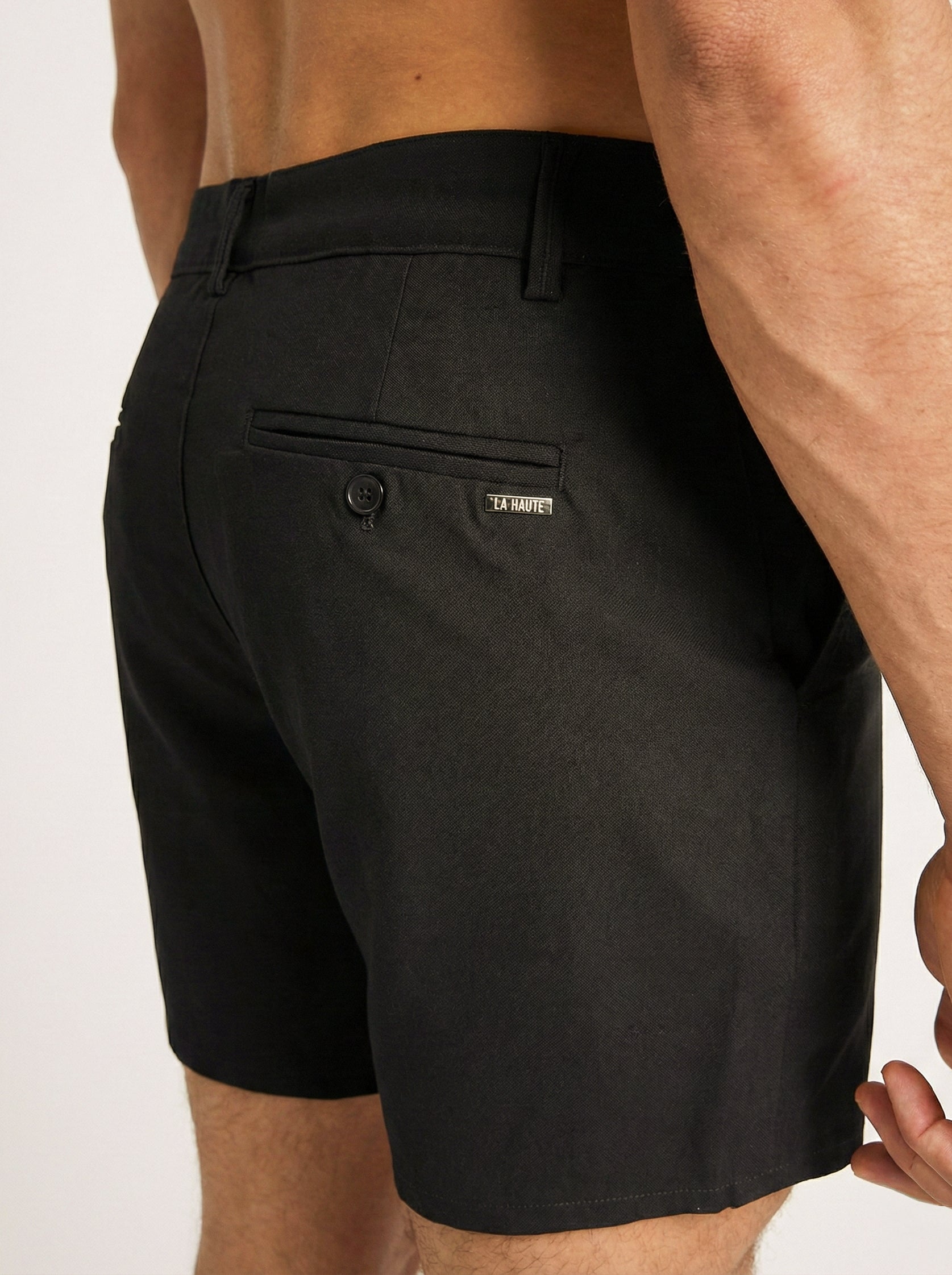 Black Slim Fit - Stretch Chino Shorts