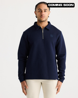 Navy Long Sleeve Zip Polo