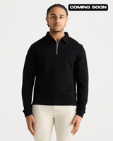 Black Long Sleeve Zip Polo