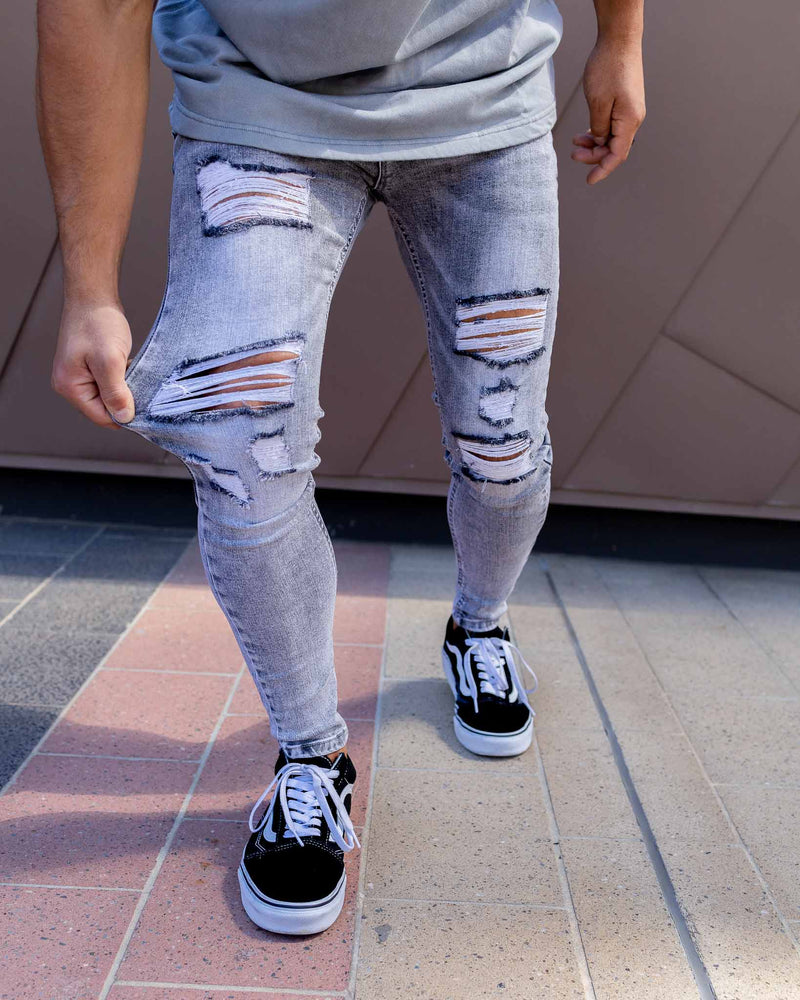 Grey Ripped Jeans